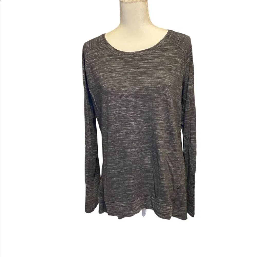 CHAMPIONâLongâSleeved AthleticâCottonâHi-LowâDarkâGrayâShirtâWomenâsâSizeâLarge